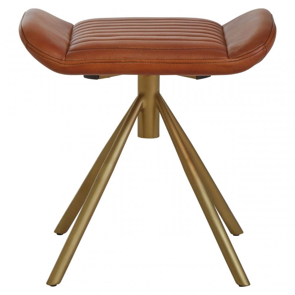 Buffalo Tan Leather Foot Stool