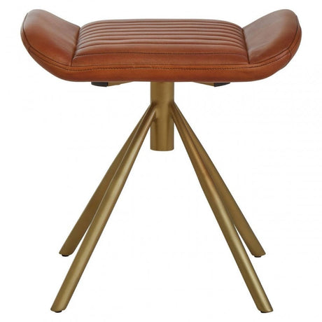 Buffalo Tan Leather Foot Stool