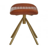 Buffalo Tan Leather Foot Stool