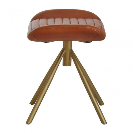 Buffalo Tan Leather Foot Stool