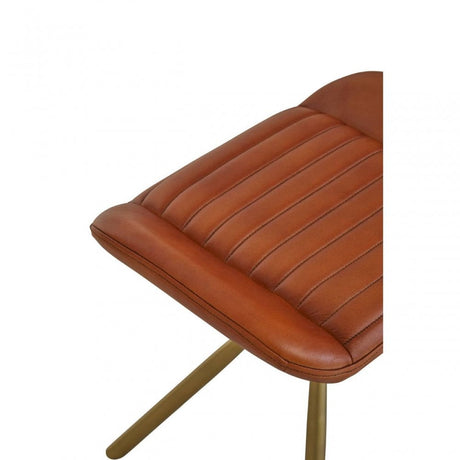 Buffalo Tan Leather Foot Stool