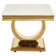 Moda Ivory White Marble Side Table
