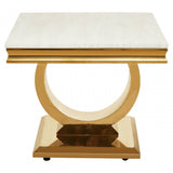 Moda Ivory White Marble Side Table