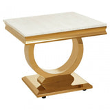 Moda Ivory White Marble Side Table