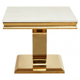 Moda Ivory White Marble Side Table