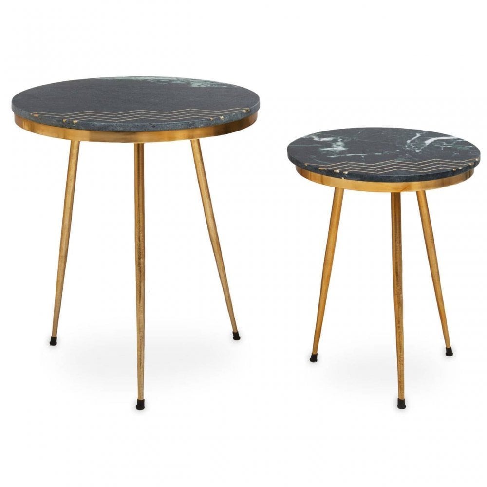 Nirav Green Marble Side Table