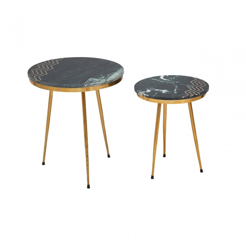 Nirav Green Marble Side Table
