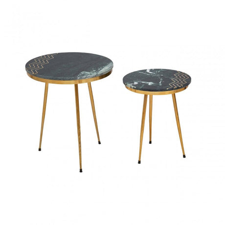 Nirav Green Marble Side Table