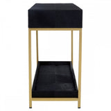 Kensington Townhouse Hair On Hide Black And Gold Console Table