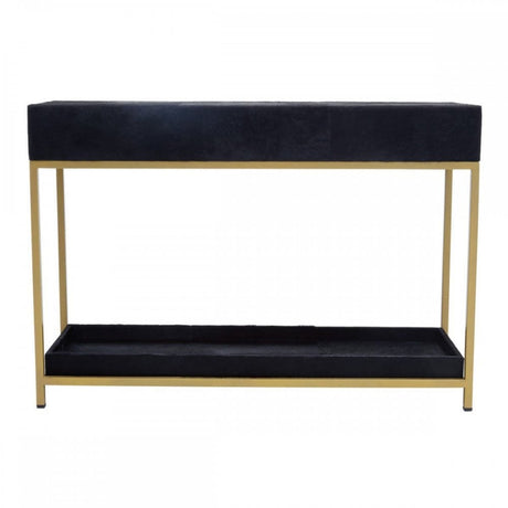 Kensington Townhouse Hair On Hide Black And Gold Console Table