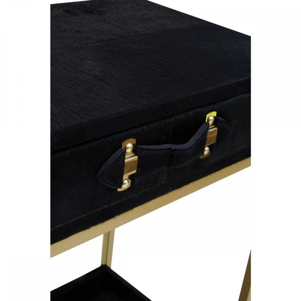 Kensington Townhouse Hair On Hide Black And Gold Console Table