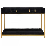 Kensington Townhouse Hair On Hide Black And Gold Console Table