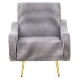 Holli White Checked Armchair