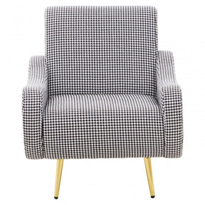 Holli White Checked Armchair