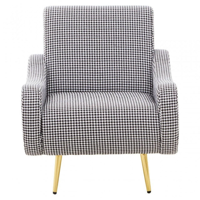 Holli White Checked Armchair