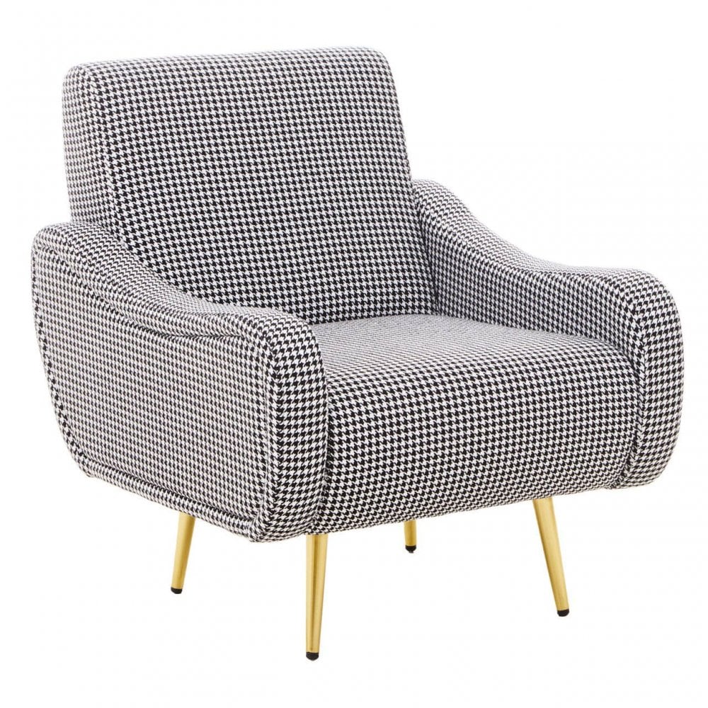 Holli White Checked Armchair
