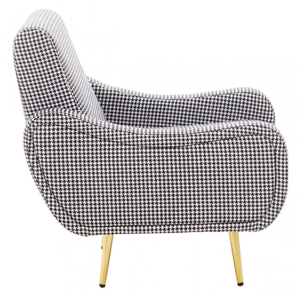 Holli White Checked Armchair
