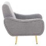 Holli White Checked Armchair