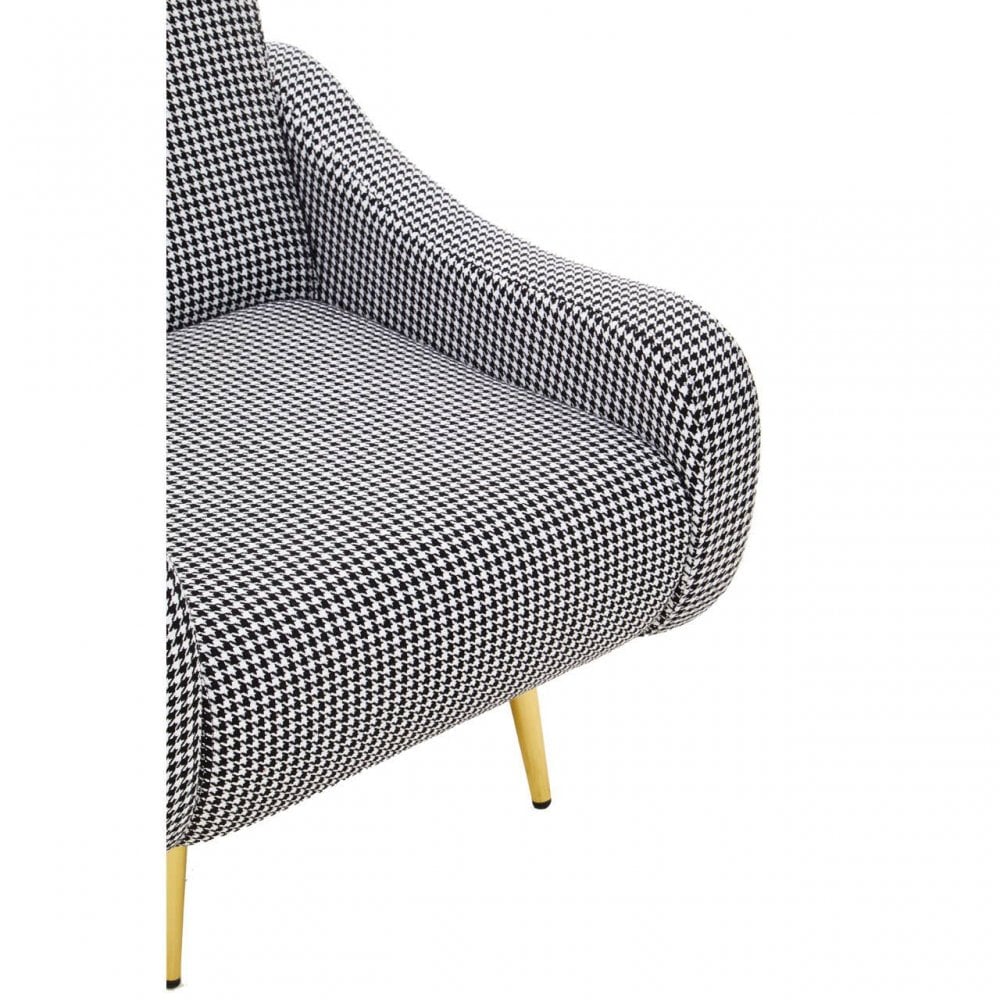 Holli White Checked Armchair