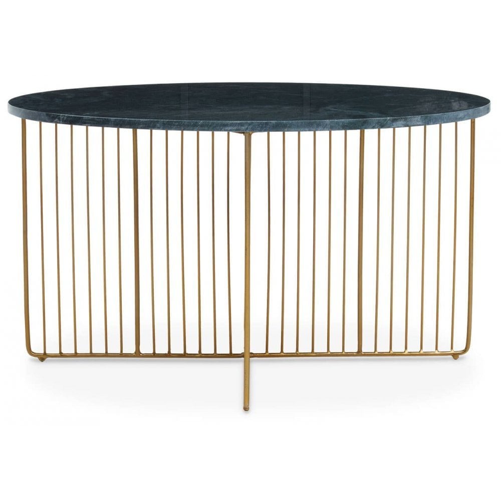 Nirva Green Marble / Gold Frame Coffee Table