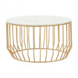 Pali White Marble Coffee Table With Gold Base