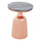 Amira Balck Marble Top Copper Base Side Table