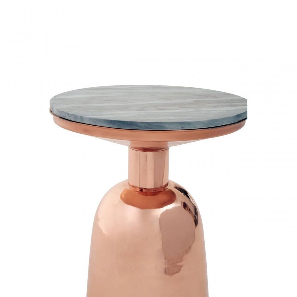 Amira Balck Marble Top Copper Base Side Table