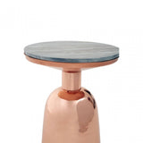 Amira Balck Marble Top Copper Base Side Table