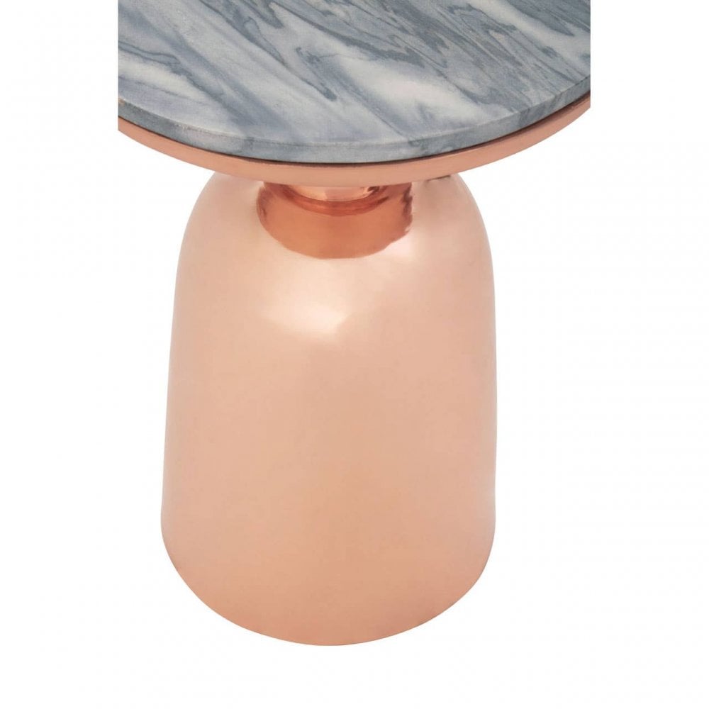 Amira Balck Marble Top Copper Base Side Table