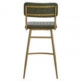 Buffalo Green Leather Angular Bar Chair