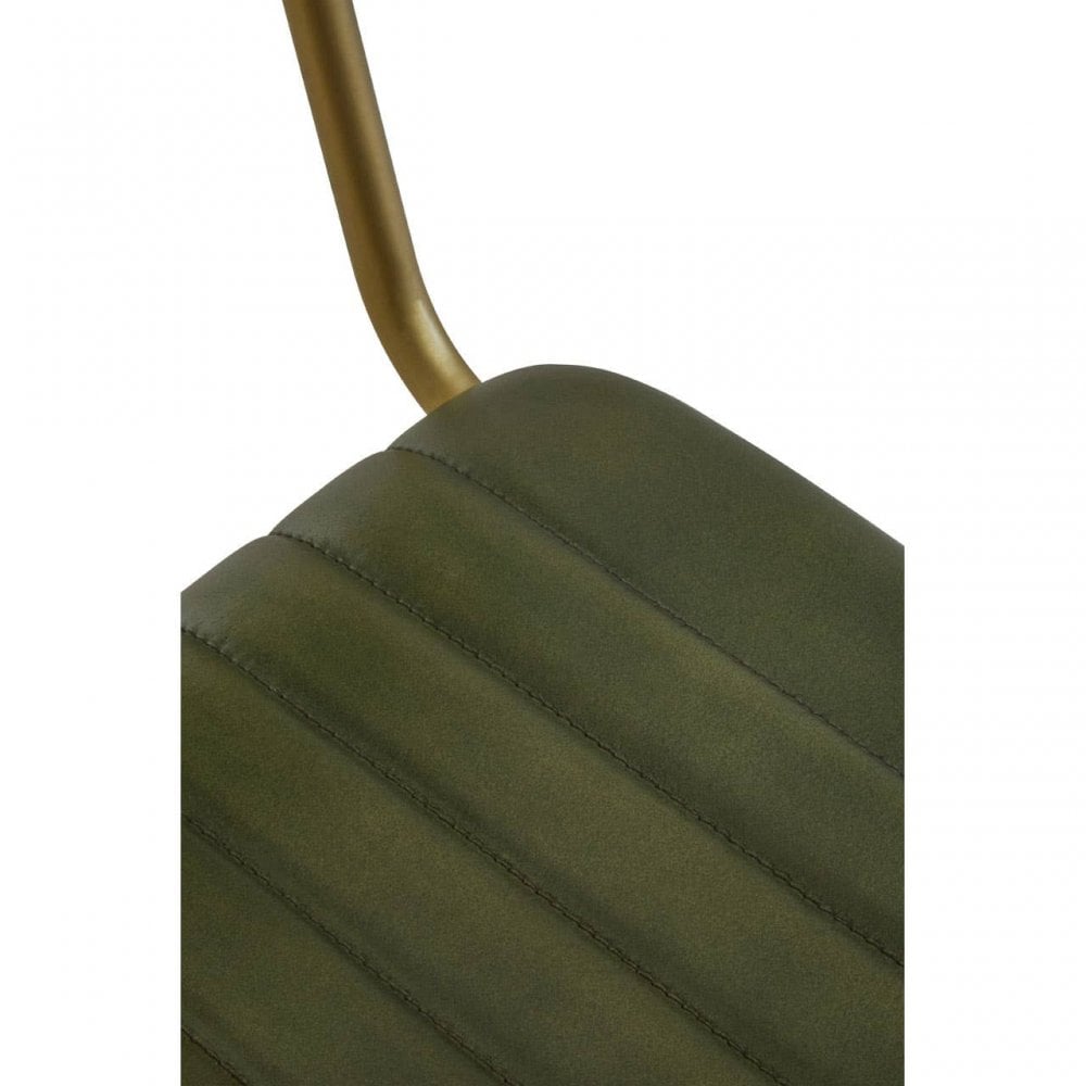 Buffalo Green Leather Angular Bar Chair