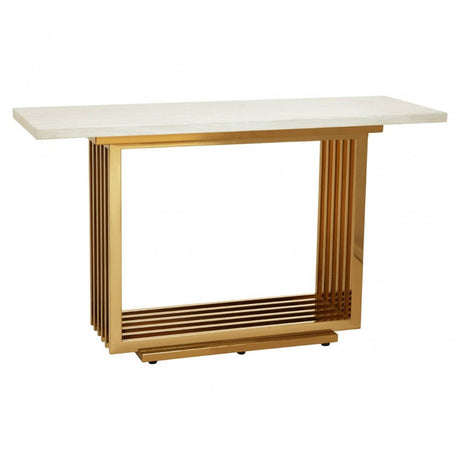 Moda Ivory White Marble  Console Table