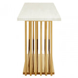 Moda Ivory White Marble  Console Table