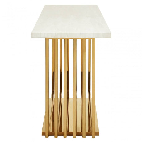 Moda Ivory White Marble  Console Table