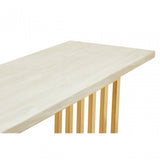 Moda Ivory White Marble  Console Table
