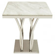 Arenza Black Marble And Silver Side Table.