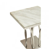 Arenza Black Marble And Silver Side Table.