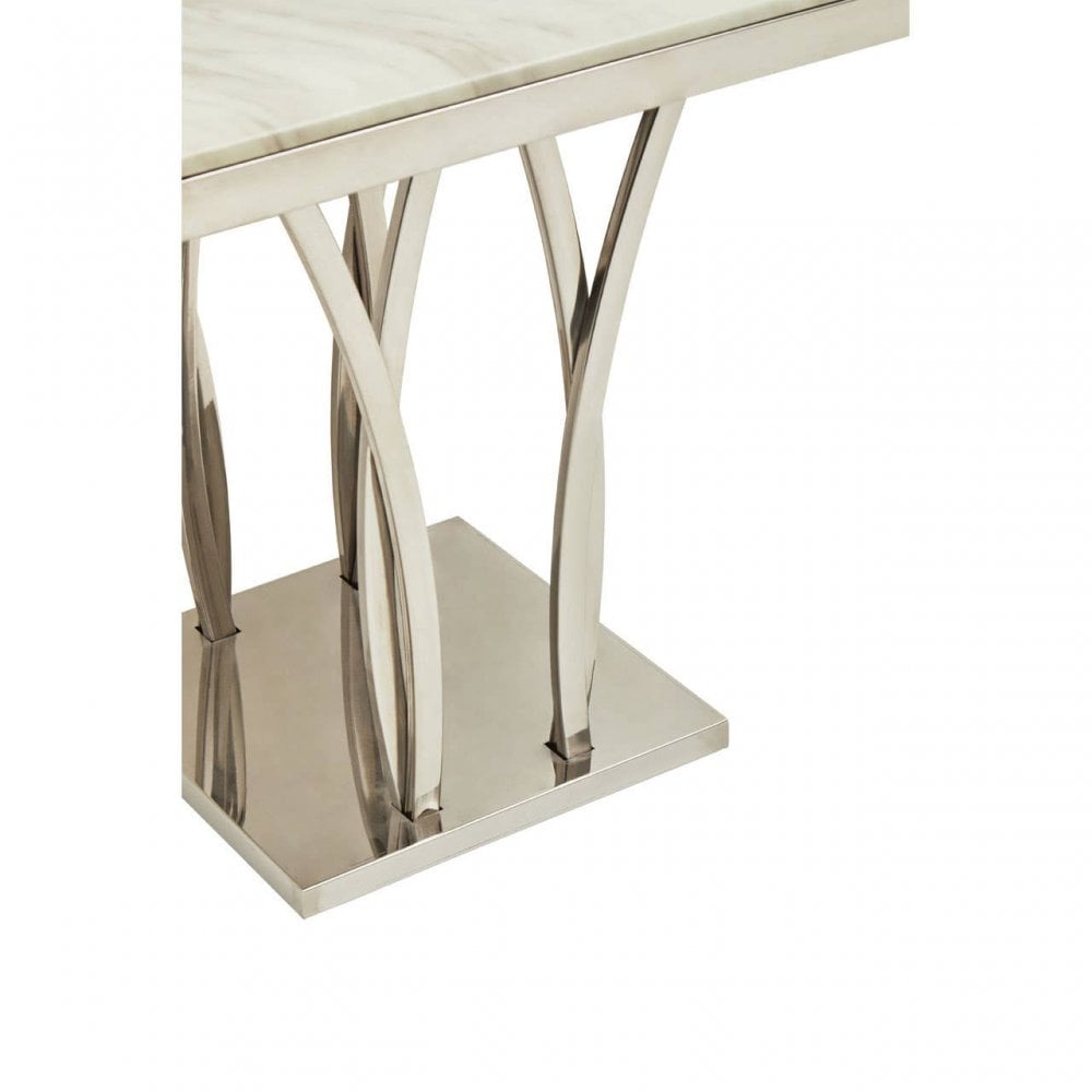 Arenza Black Marble And Silver Side Table.