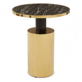 Oria Black Marble Effect Gold Base Side Table