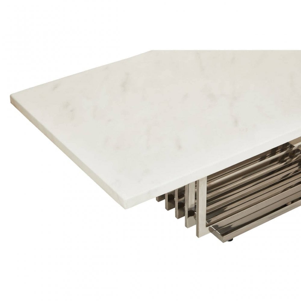 Moda White Marble Coffee Table