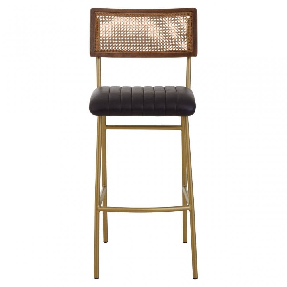 Buffalo Black Leather Bar Chair