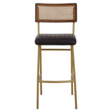 Buffalo Black Leather Bar Chair