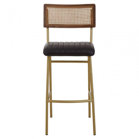 Buffalo Black Leather Bar Chair