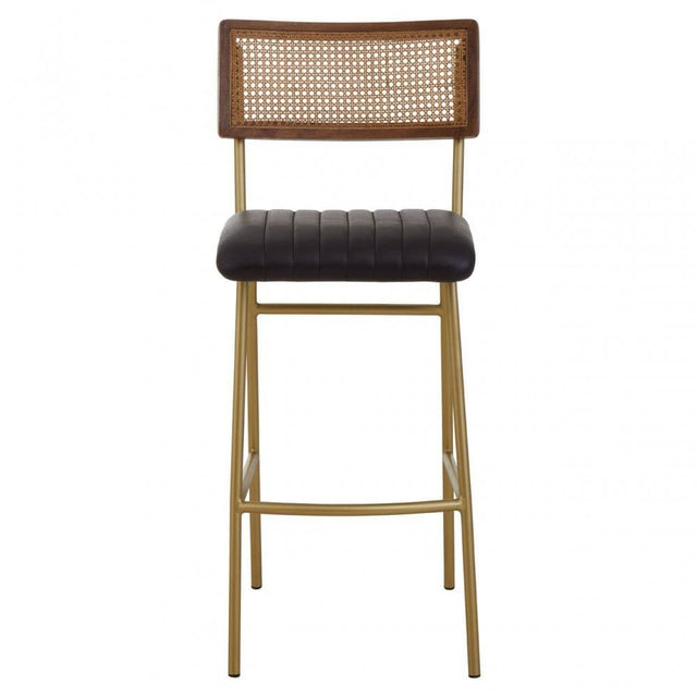 Buffalo Black Leather Bar Chair