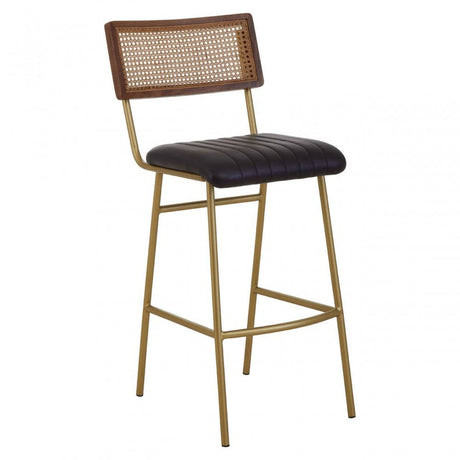 Buffalo Black Leather Bar Chair