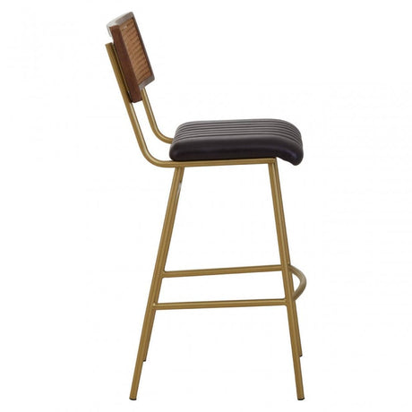 Buffalo Black Leather Bar Chair