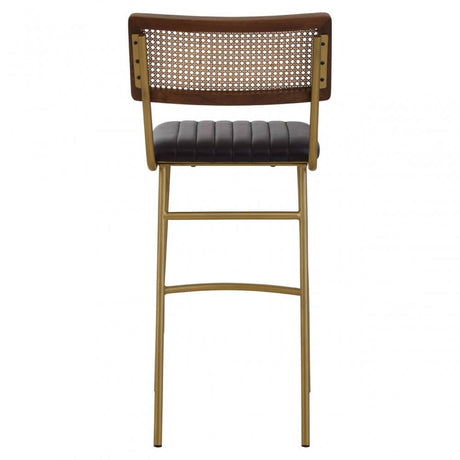 Buffalo Black Leather Bar Chair