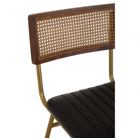 Buffalo Black Leather Bar Chair