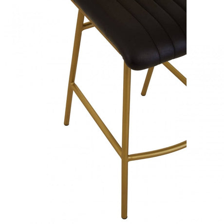 Buffalo Black Leather Bar Chair