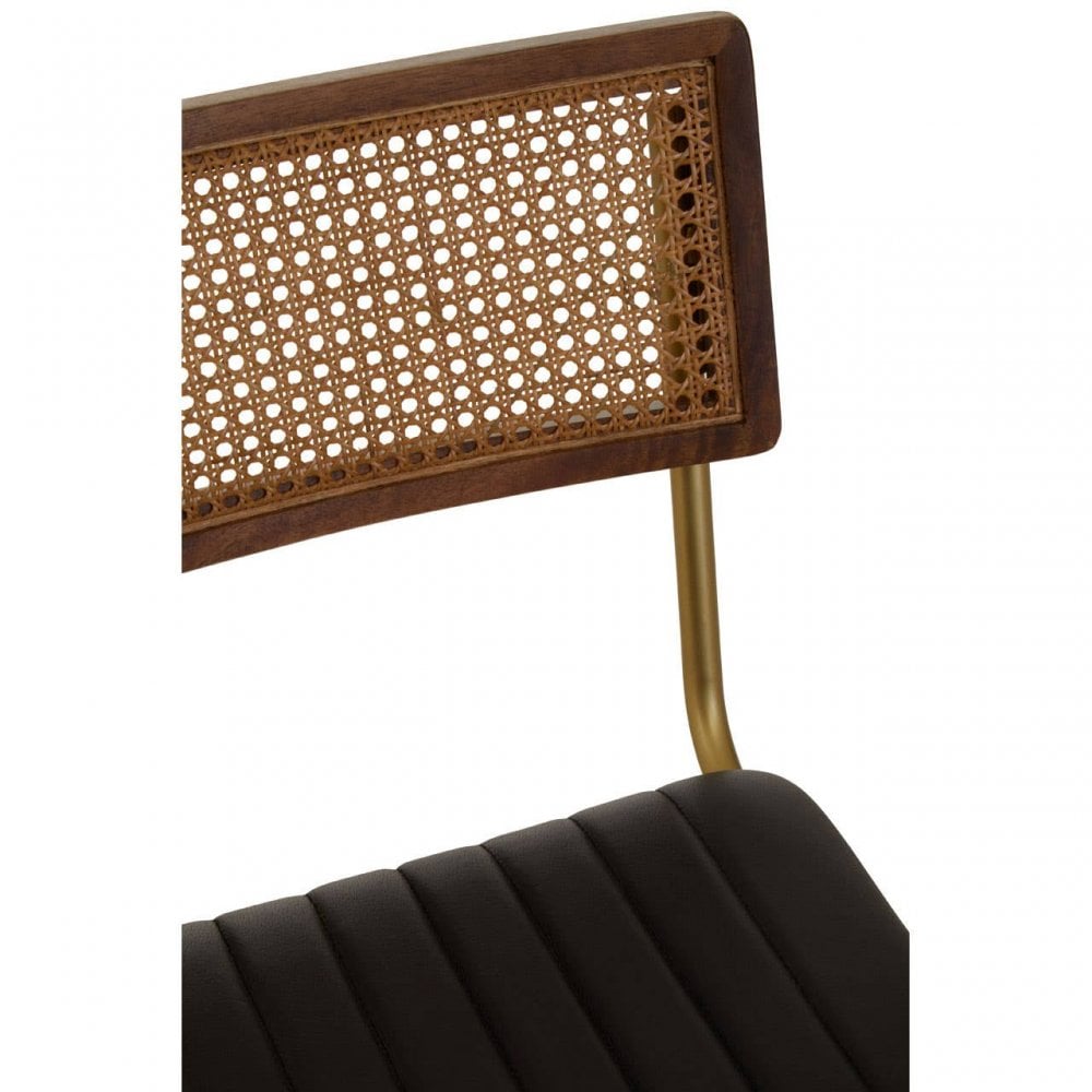 Buffalo Black Leather Bar Chair
